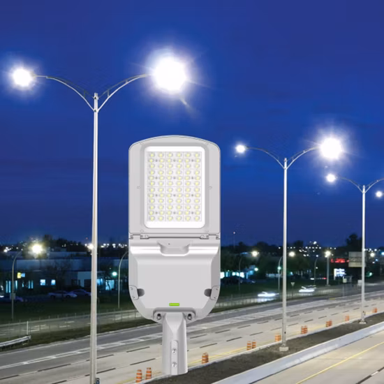 Outdoor Public Road Lighting LED Luces IP66 Photocell Shoebox Lamp Aluminum Pole Housing 170lm/W Integrated 50W 100W 150W 200W LED Street Light